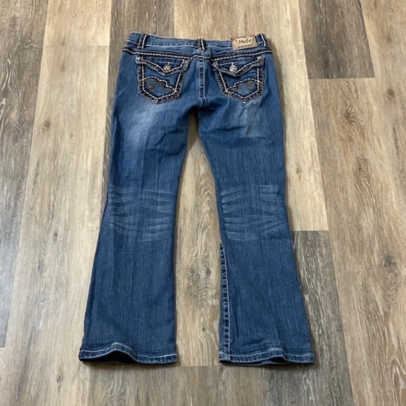 MISS CHIC JEANS Medium Wash Embroidered Bootcut 9 - Picture 5 of 9